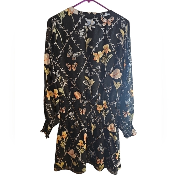 White House Black Market sz small black floral dress Love At First Sight - Picture 7 of 8